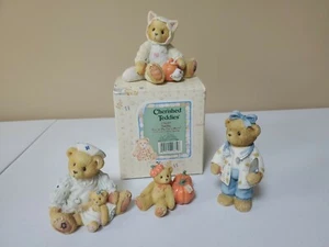 LOT of 4 Cherished Teddies Enesco Tabitha Laura Paula Doctor Nurse Figurines  - Picture 1 of 9