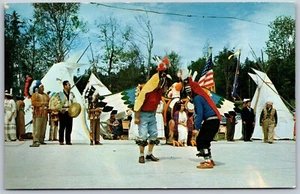 Vtg Native American Indian Dancers Tribe Primitive Dance Washington WA Postcard - Picture 1 of 2