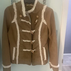 IDRA Anthropologie Suede Sherpa Lined Jacket Size 6 - Picture 1 of 10