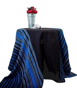 Mantel Ucraniano Fiesta Popular Adorno Boda PLAKHTA Negro Azul Marmota - Imagen 1 de 6