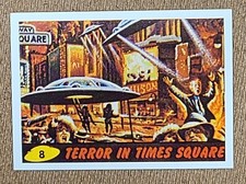 1984 Mars Attacks Card #8 Terror In Times Square - Topps Renata Galasso Reprint