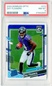 Zay Flowers RC 2023 Panini Donruss Optic ROOKIE #210 PSA 8 - Bild 1 von 2
