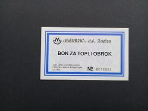 BOSNIA AND HERZEGOVINA Local Money Food Bon  Metalno Zenica 1993