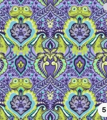Tula Pink 2018 ALL STARS -  Frog Prince- Orchid - OOP - By the Yard HTF - Image 1 of 2
