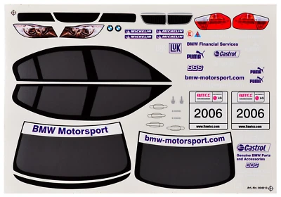 Dekorbogen 1:10 BMW 320si E90 WTCC 2006 BMW Motorsport Aufkleber Carson 804013 - Image 1 of 3