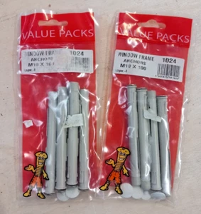 2 Packs of 4 Value Pack Pozi Window Frame Anchors M10 x 100 - Picture 1 of 2