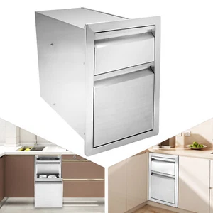 Cajones barbacoa 13" L x 20,5" W x 21" H 2 capas acero inoxidable para exterior - Imagen 1 de 21