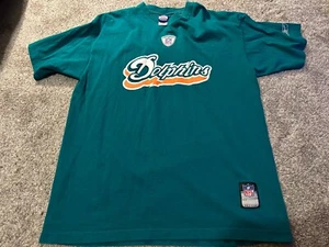 Camiseta vintage - Reebok - Miami Dolphins - verde azulado - logotipo retro - grande para hombre - Imagen 1 de 3