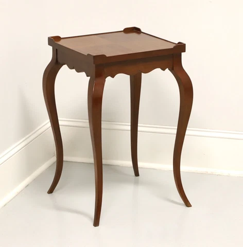 HEKMAN Walnut Inlaid Parquetry Square French Louis XV Accent Table Cover