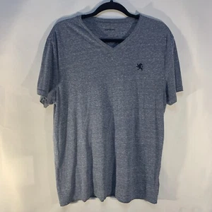 Lion Emblem Mens Express Graphic T-Shirt Blue V-Neck Short Sleeve L #915 - Picture 1 of 9