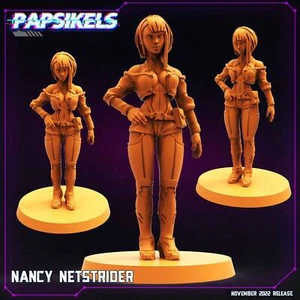 Nancy Netstrider - Resin Miniature | Sci fi | Cyberpunk Mini | Papsikel - Picture 1 of 1