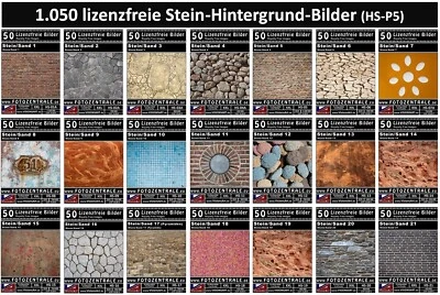 1050 Lizenzfreie Profi-Bilder Hintergrund Stein Texturen Photoshop (PSD) UVP 399 - Bild 1 von 4
