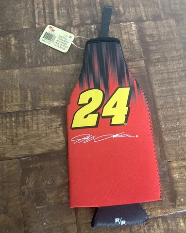 Jeff Gordon #24 Red Bottle Hugger And Bottle Opener NWT Coozie Koozie Cover