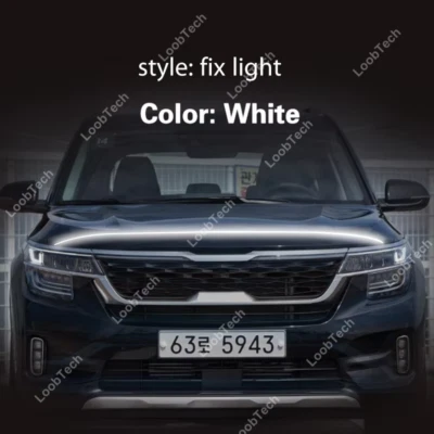 For kia Seltos kx3  Front Grille Trim LED Hood Strip Lights DRL Decorative Lamp - Image 1 of 4