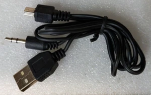 USB Power Audio Cable USB-A to USB-B POWER AUDIO MiniPlug to USB-B 18" 10 pcs. - Picture 1 of 3