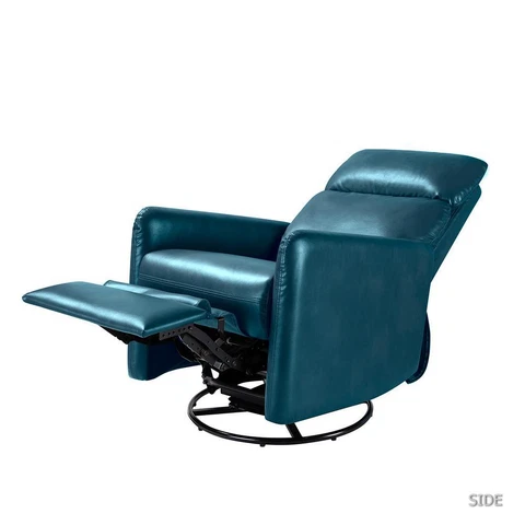 Karat Home Louise Faux Leather Swivel Recliner - Turquoise  MSRP $499.00 Cover