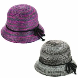Chapeau Cloche Tricoté Hawkins Femme Hiver Seau - Picture 1 of 7