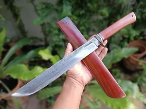 Handmade camp bowie short sword machete knife 11.5” File steel forged, Rosewood - Picture 1 of 18