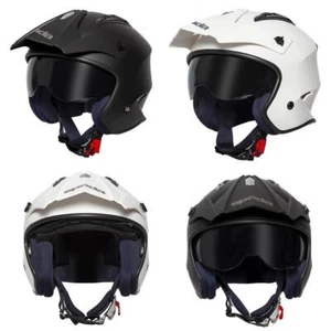 Spada Rock Open Face Trials Off Road Motorcycle Bike Crash Helmet Black White - Picture 1 of 31