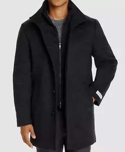 Cardinal of Canada Men's Gray Wool Rib-Knit Layer Stand Collar Coat Size 42R - Picture 1 of 5