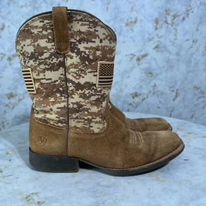 Ariat Sport Patriot Youth Kids Size 5 Shoes Brown Digi Camo Western Cowboy Boots - Picture 1 of 14