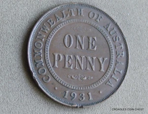 1931 PENNY LOWER MINTAGE PREDECIMAL RAISED DOT BETWEEN N's IN PENNY ERROR #GKC50 - Picture 1 of 12