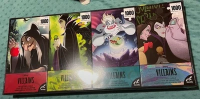 Disney Villians Puzzle SET OF 4 Jigsaw 1,000 Pieces Queen Grimhilde, Diaval,... - Image 1 of 2