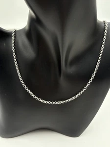 STERLING SILBER 925 21,5" ROLO KETTE HALSKETTE 2,9 mm breit 10,1 g - Bild 1 von 8