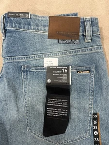 Volcom Brand Jeans Solver Modern Straight New With Tags Size 38x32 - Picture 1 of 5