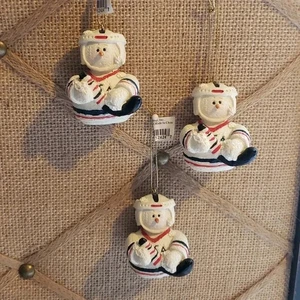 Hockey Schneemann Ornamente 3 Stück NEU - Bild 1 von 4