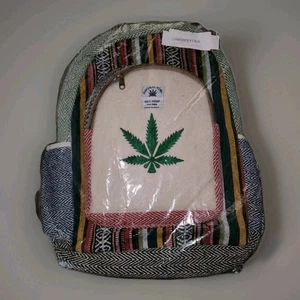 Colourful Hemp Large Backpack Handmade Laptop Uni Student Hippy, Eco Friendly - Picture 1 of 3