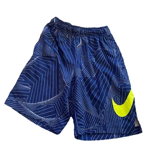 NIKE Boys Athletic Shorts Size M Dri-Fit EUC Blue w/White Graphic Print Training - Picture 1 of 4