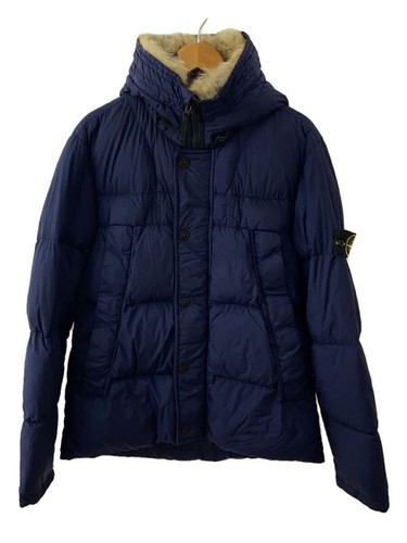Piumino Stone Island XL blu navy nylon tinta unita accogliente cappotto caldo #EG ADA