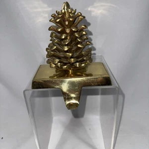 Vintage Messing Tannenzapfen Weihnachten Strumpf Halter schwer Mantel Stück Deko - Bild 1 von 4