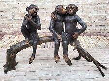 Limited Edition 100% Bronze Monkey with Friends wealth Yuanbao Statue Sale Art