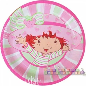 STRAWBERRY SHORTCAKE LARGE PAPER PLATES (8) ~ Birthday Party Supplies Dinner - Picture 1 of 1