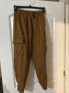 Old Navy Fleece Baggy Camel Cargo Sweatpants Boys L (10/12) & M (8) Sweatshirt L - Picture 1 of 11
