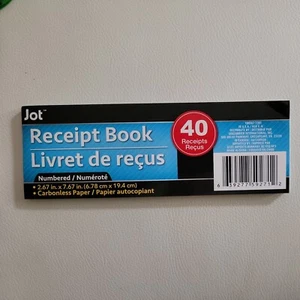 Jot Receipt Book Carbonless 40 Forms /80 Forms Total duplicate /2 Pack/NEW - Picture 1 of 3