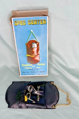 SOPORTE PARA GAFAS VINTAGE SPEC CENTER CON PAÑO DE PULIDO SOPORTE PARA MANO O BOLSILLO NEGRO Foto 1 de 4