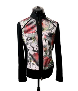 TINTA STYLE Paloma Jacket Women Small Floral Stripe Front Bomber Made in Spain - Picture 1 of 8