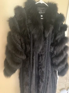 Abrigo vintage de piel de mohair/cinta de diseñador Schjelde talla mediana, ¡impresionante! - Imagen 1 de 14