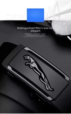 Luxury Men Genuine Leather Belt Automatic Buckle Ratchet Waist Strap Jeans Dress