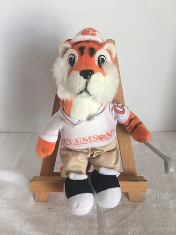 2003 Clemson Tigers 10” Plush Golfer Colared Shirt Cap and Club Great Condition Cover