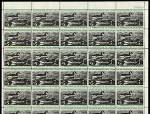 MINT SHEET of 30 - #RW43 $5 Canada Geese -- XF og NH - Picture 1 of 1