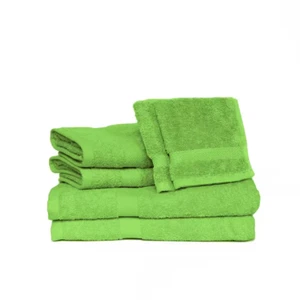 Deluxe 6-Piece Lime Solid Cotton Bath Towel Set - Picture 1 of 12