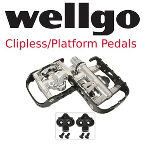 Wellgo WPD-95B Bike Pedals fit Shimano SPD Clipless 1 side /1 side Platform 2in1 - Picture 1 of 2