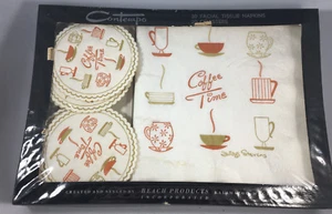 Coffee Time Contempo Anitzi Stevens Facial Tissue Napkins Coasters Beach New - Picture 1 of 4