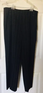 BLACK STRIPPED PANTS SIZE 14 P - Picture 1 of 5