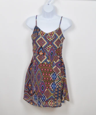 Vestido sin mangas Fire Los Angeles geométrico multicolor sin mangas para mujer talla 5 Foto 1 de 4