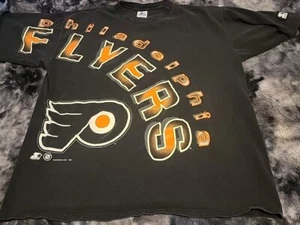 Vintage 1993 Starter Philadelphia Flyers TSHIRT All Over Print SZ XL NHL HOCKEY - Picture 1 of 12